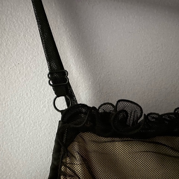 Boston Proper Black Tulle Top Size M - Picture 10 of 11